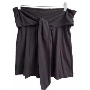 NWT Theory Cotton Skirt Bambina Mini Tie Waist Black Medium